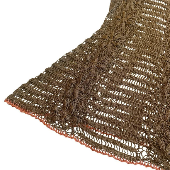 Letarte Handmade Metallic Dress Swim Cover Up Pullover Sheer Size Medium Women's - Picture 5 of 10